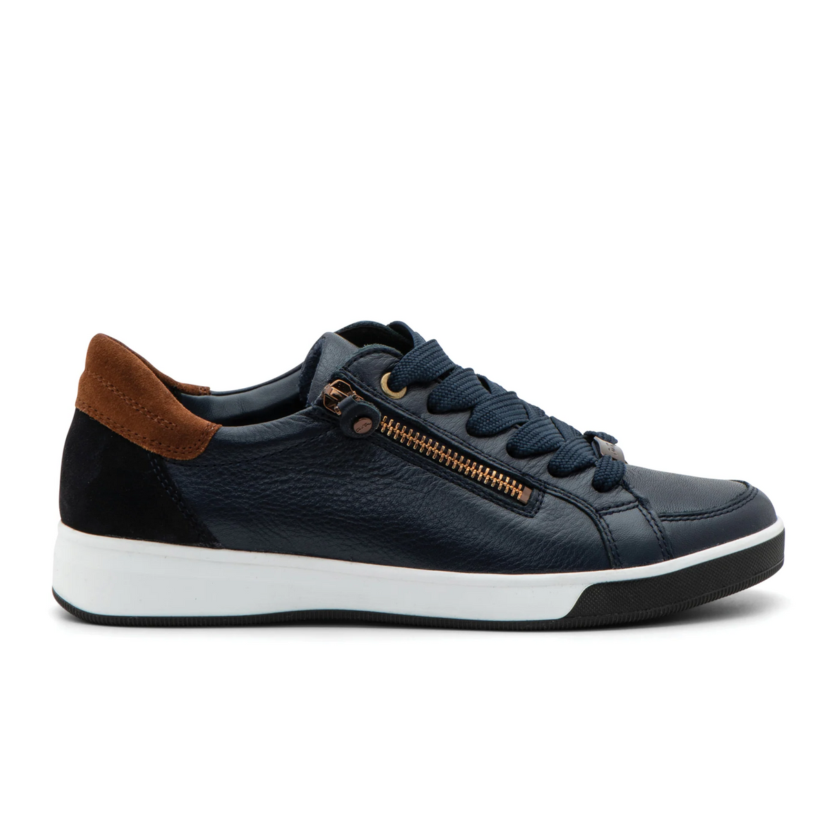 Ara Rei-Low Sneaker (Women) - Navy Calf Leather Athletic - Casual - Lace Up - The Heel Shoe Fitters