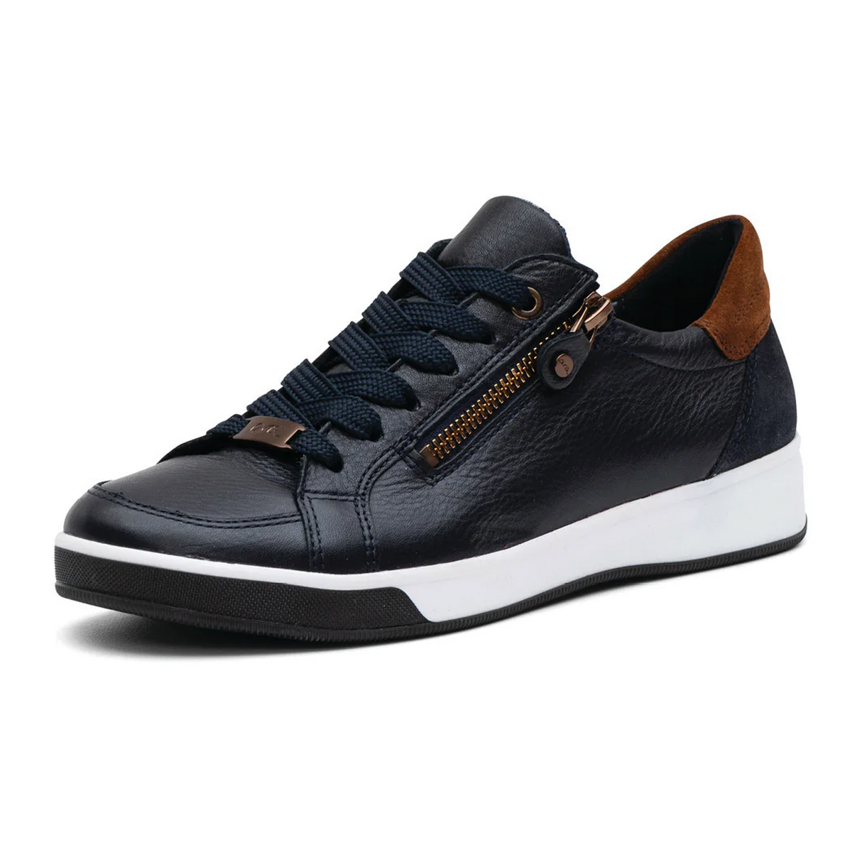 Ara Rei-Low Sneaker (Women) - Navy Calf Leather Athletic - Casual - Lace Up - The Heel Shoe Fitters