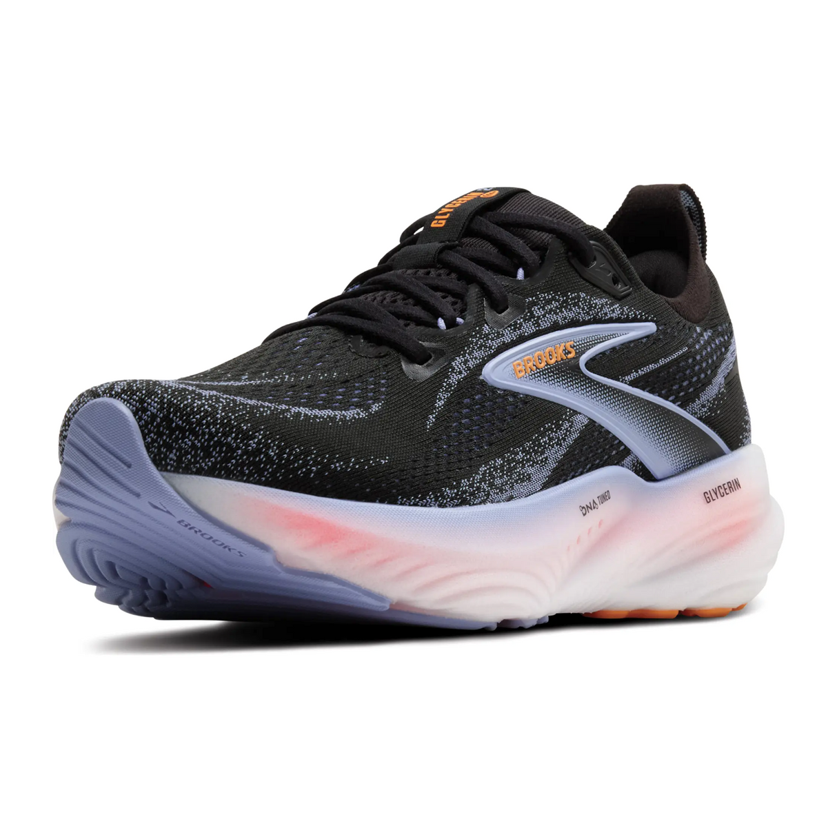 Brooks Glycerin 22 Running Shoe (Women) - Black/Blue Heron/Orange Athletic - Running - Neutral - The Heel Shoe Fitters