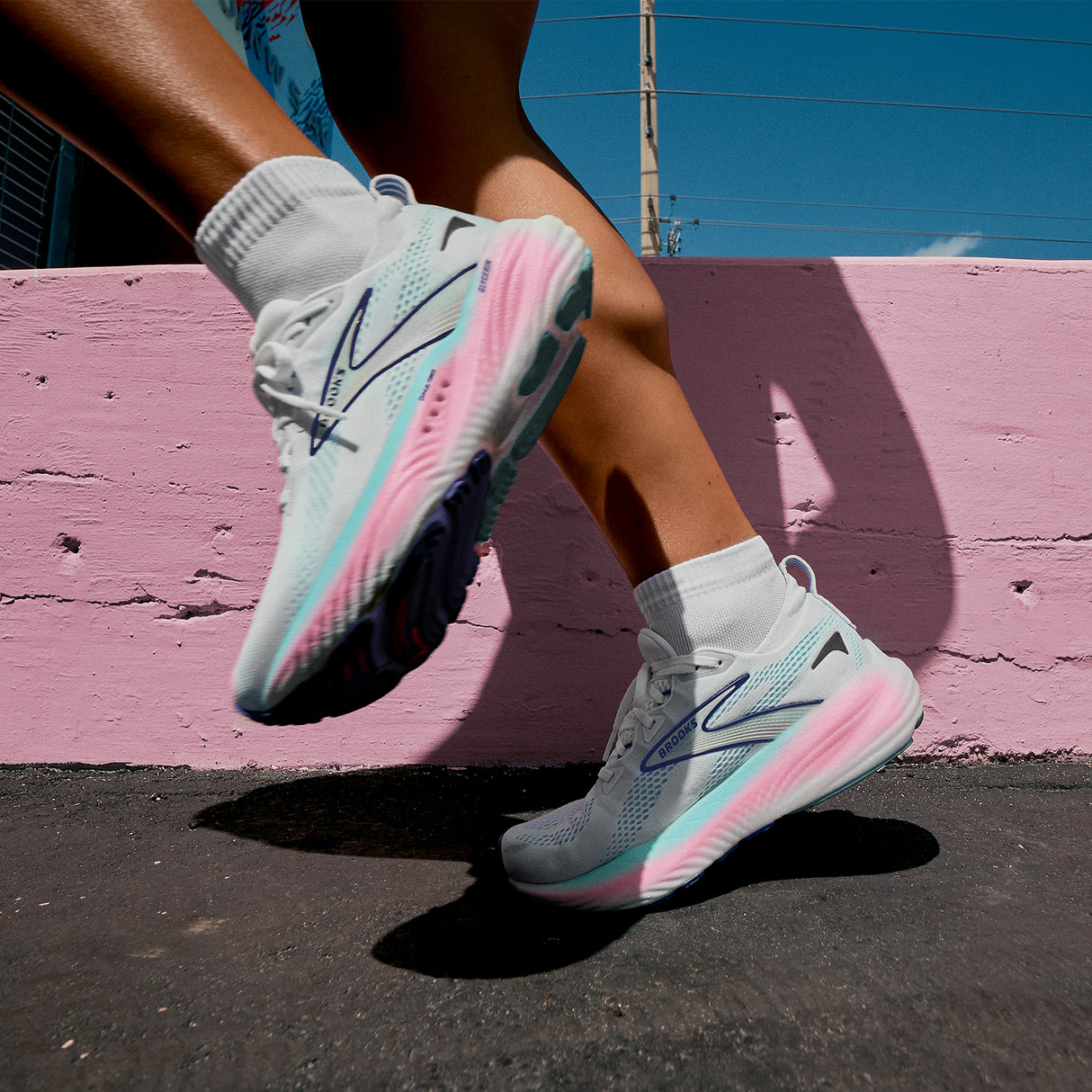 Brooks Glycerin 22 Running Shoe (Women) - White/Limpet Shell/Amparo Blue Athletic - Running - Neutral - The Heel Shoe Fitters