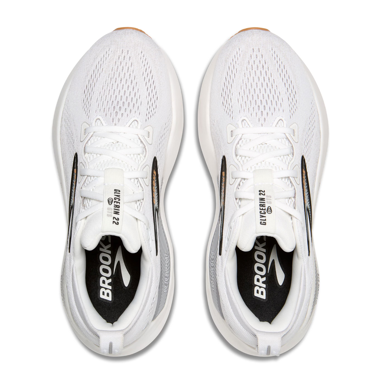 Brooks Glycerin GTS 22 Running Shoe (Women) - White/Grey/Black Athletic - Running - Stability - The Heel Shoe Fitters