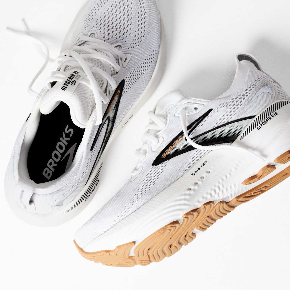 Brooks Glycerin GTS 22 Running Shoe (Women) - White/Grey/Black Athletic - Running - Stability - The Heel Shoe Fitters