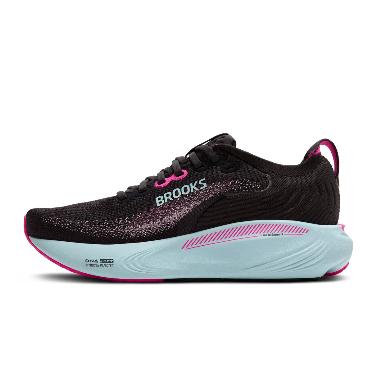 Brooks Adrenaline GTS 25 Running Shoe (Women) - Black/Cyber Pink/Iced Aqua Athletic - Running - Stability - The Heel Shoe Fitters