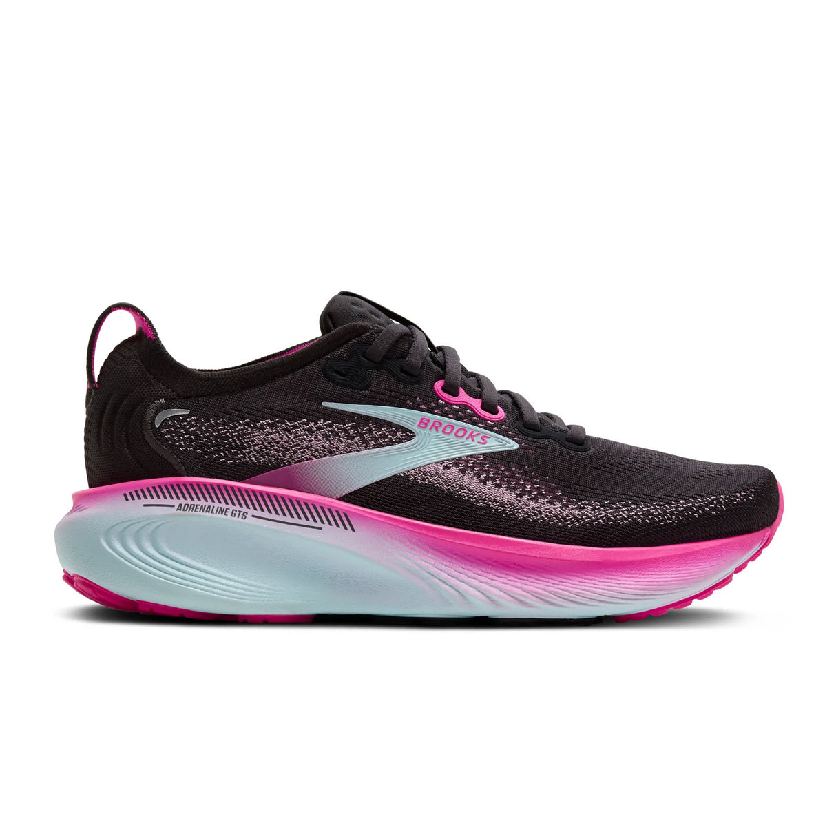 Brooks Adrenaline GTS 25 Running Shoe (Women) - Black/Cyber Pink/Iced Aqua Athletic - Running - Stability - The Heel Shoe Fitters
