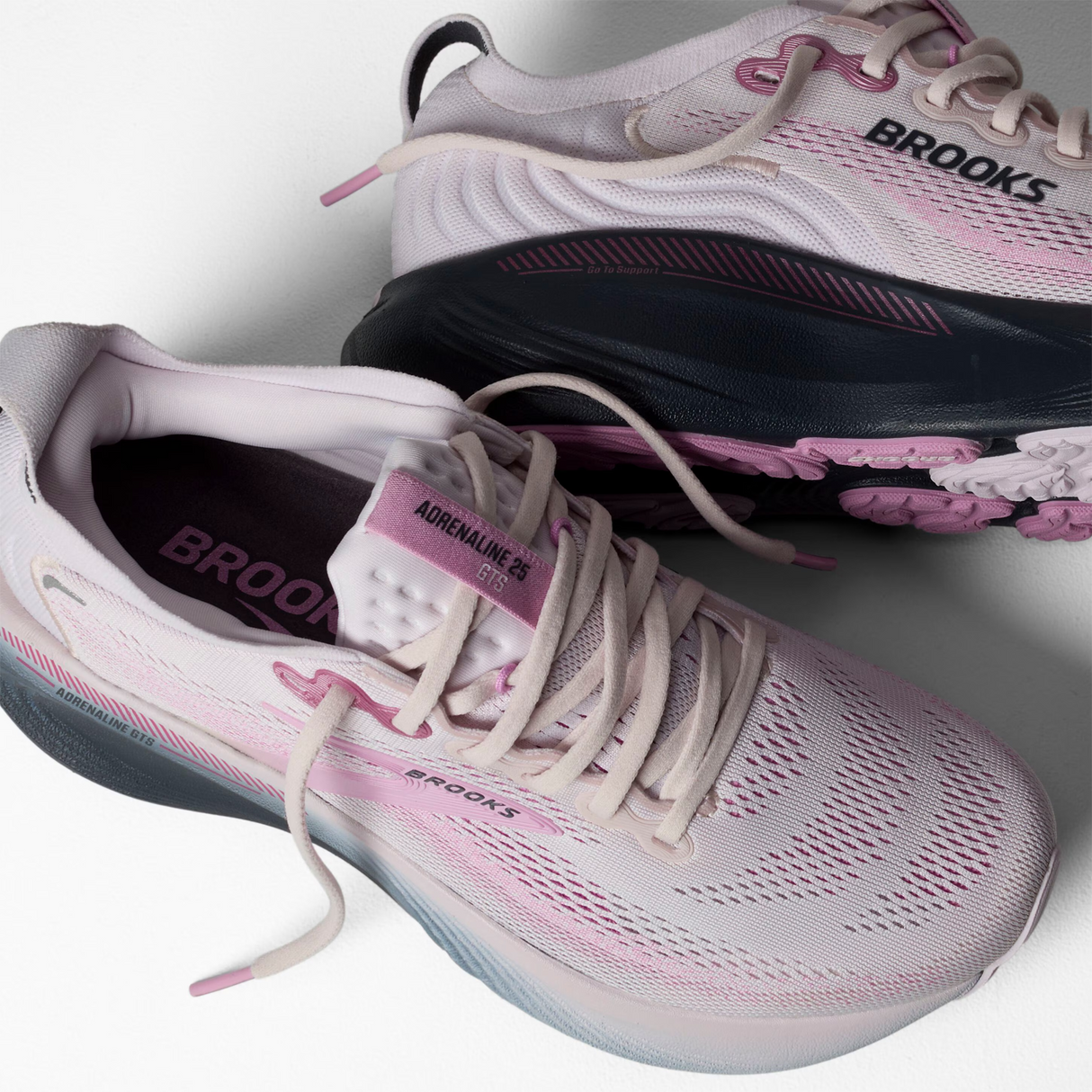 Brooks Adrenaline GTS 25 Running Shoe (Women) - Mauve/Ebony/Pink Athletic - Running - Stability - The Heel Shoe Fitters