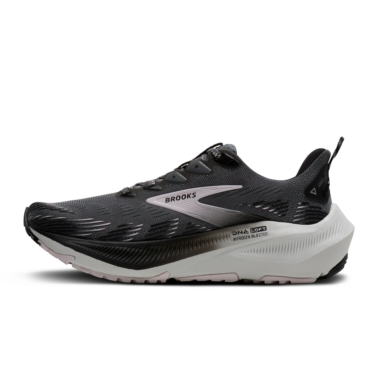 Brooks Ghost Trail Running Shoe (Women) - Poppy Seed/Black/Pink Athletic - Running - Trail - The Heel Shoe Fitters