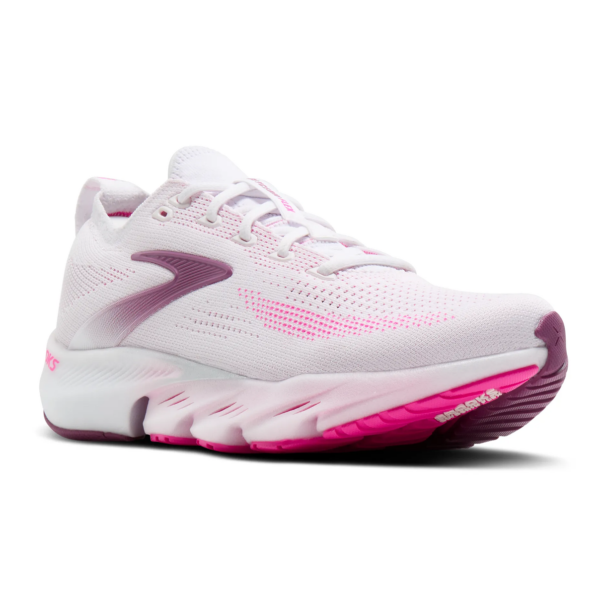 Brooks Glycerin Flex Running Shoe (Women) - White/Cyber Pink/Argyle Athletic - Running - Cushion - The Heel Shoe Fitters