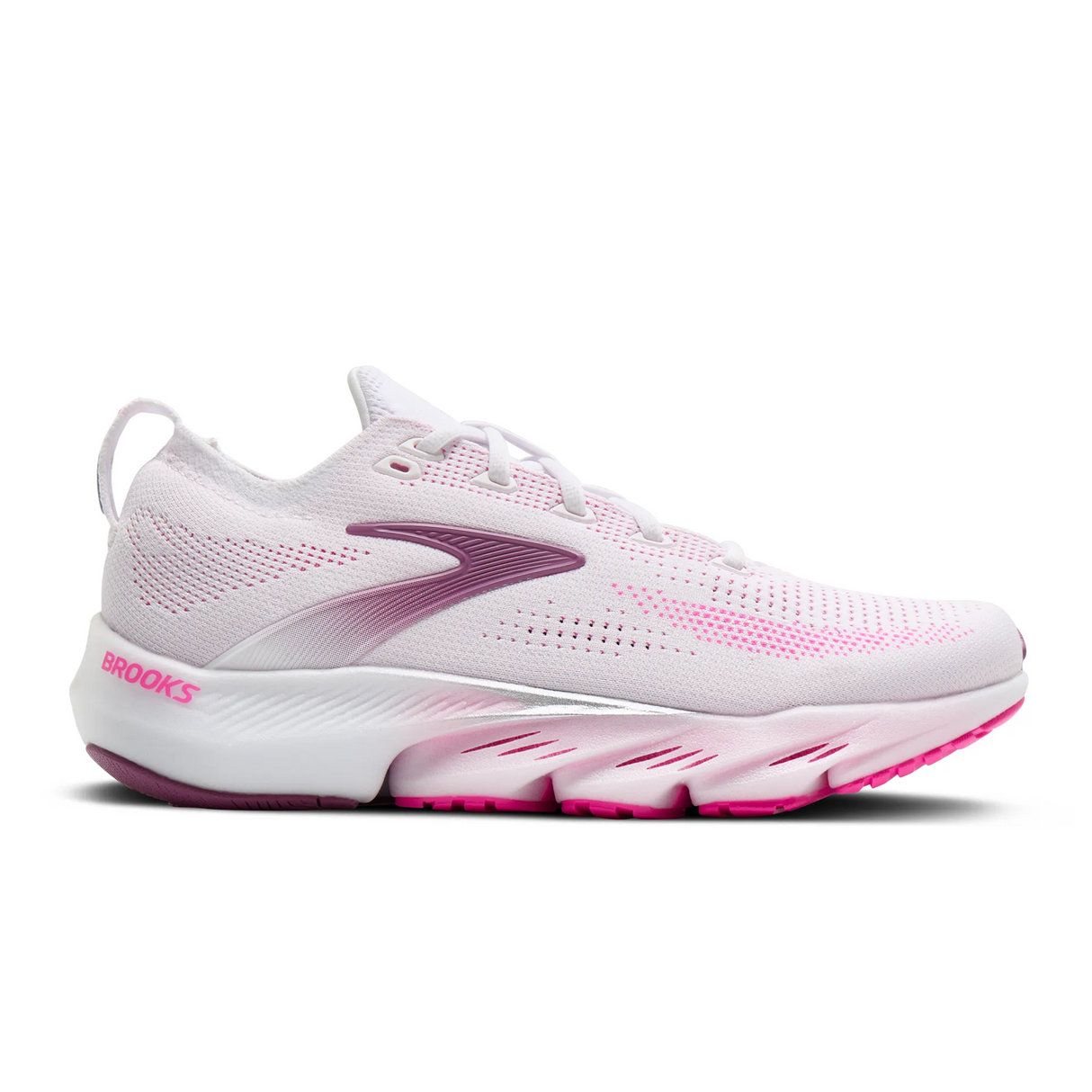 Brooks Glycerin Flex Running Shoe (Women) - White/Cyber Pink/Argyle Athletic - Running - Cushion - The Heel Shoe Fitters