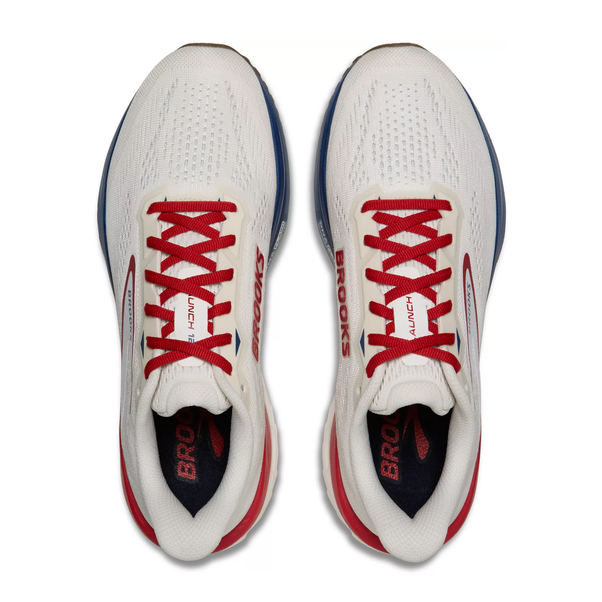 Brooks Launch 12 Running Shoe (Women) - Coconut/Red/Blue Athletic - Running - Neutral - The Heel Shoe Fitters