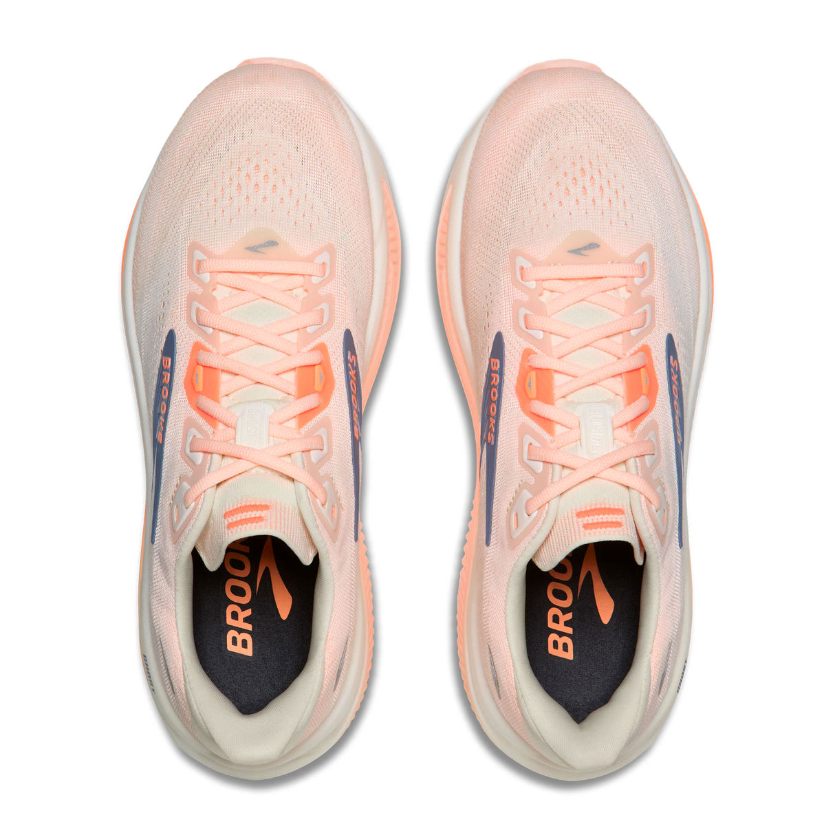 Brooks Ghost 18 Running Shoe (Women) - Star White/Cyber Peach/Grey Athletic - Running - Neutral - The Heel Shoe Fitters