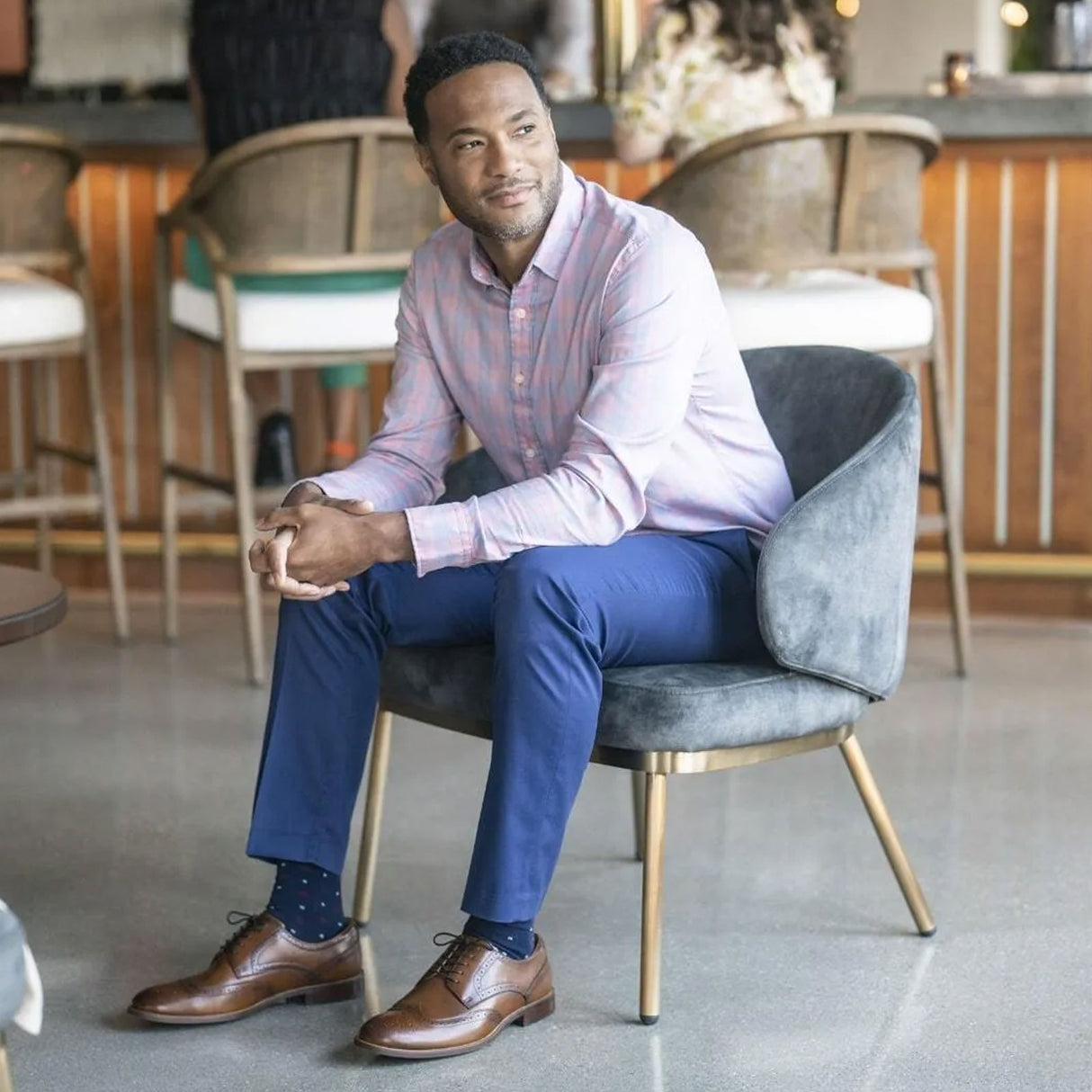 Florsheim Rucci Wing Tip Oxford (Men) - Cognac Dress-Casual - Oxford - The Heel Shoe Fitters