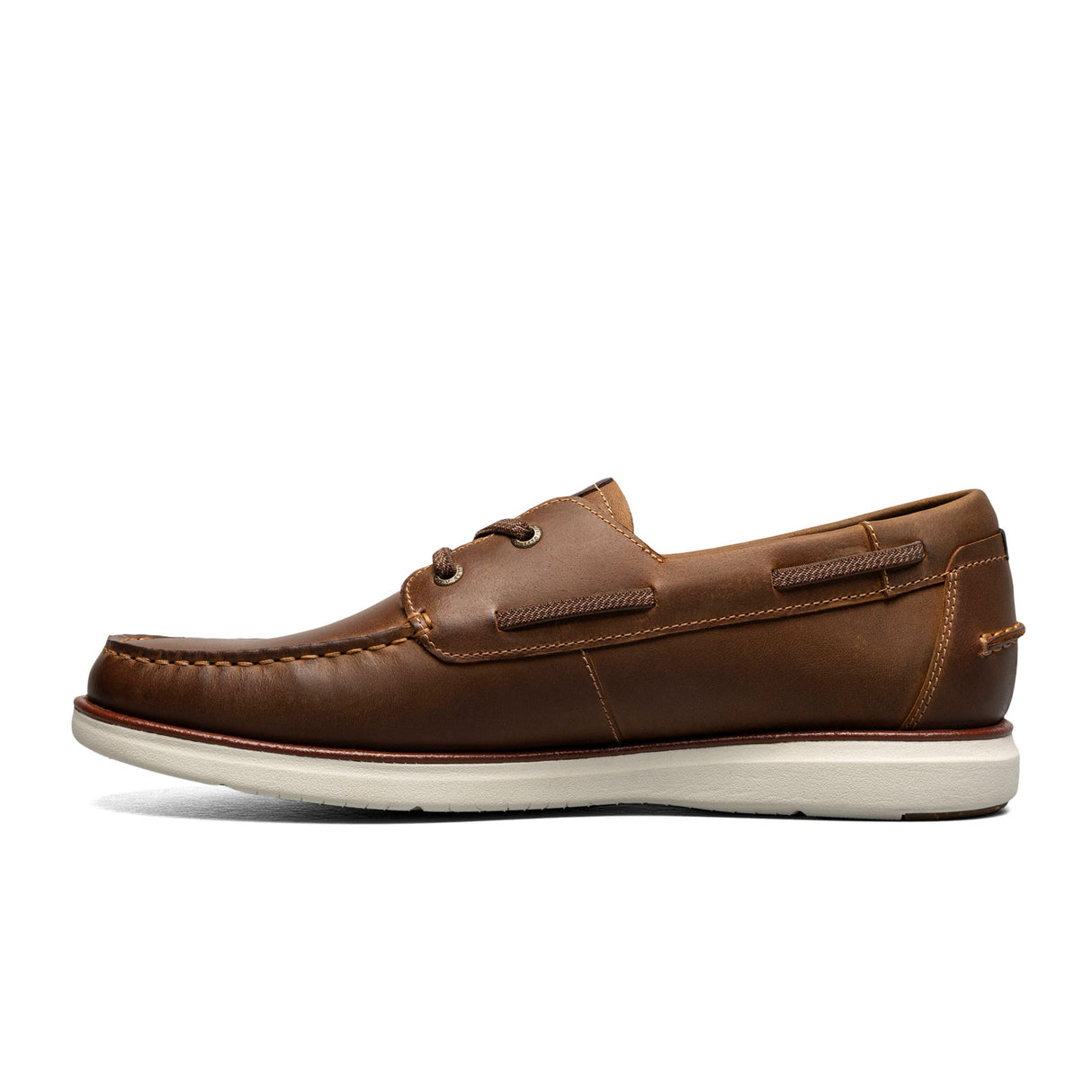 Florsheim Tropics Elastic Lace Moc Toe Boat Shoe (Men) - Brown CH Dress-Casual - Slip On - The Heel Shoe Fitters