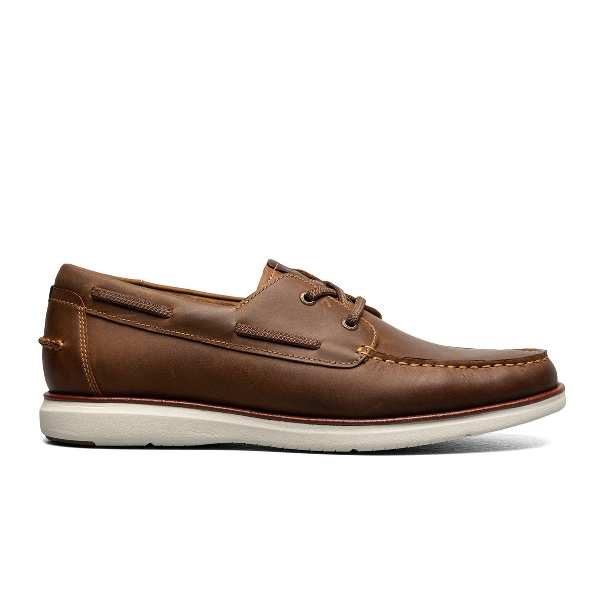 Florsheim Tropics Elastic Lace Moc Toe Boat Shoe (Men) - Brown CH Dress-Casual - Slip On - The Heel Shoe Fitters