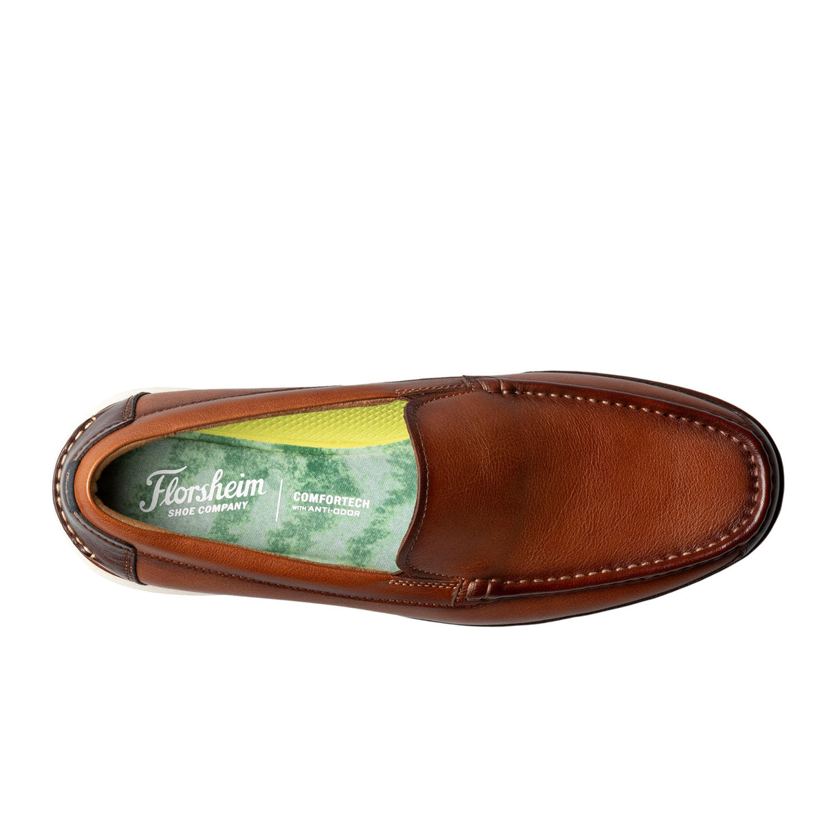 Florsheim Tropics Moc Toe Venetian Slip On (Men) - Cognac/Chestnut Smooth Dress-Casual - Slip On - The Heel Shoe Fitters