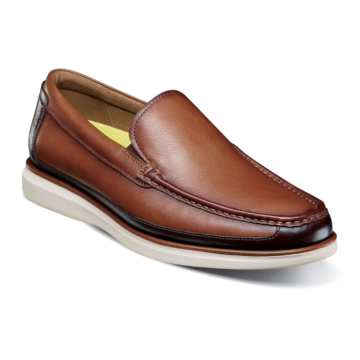 Florsheim Tropics Moc Toe Venetian Slip On (Men) - Cognac/Chestnut Smooth Dress-Casual - Slip On - The Heel Shoe Fitters