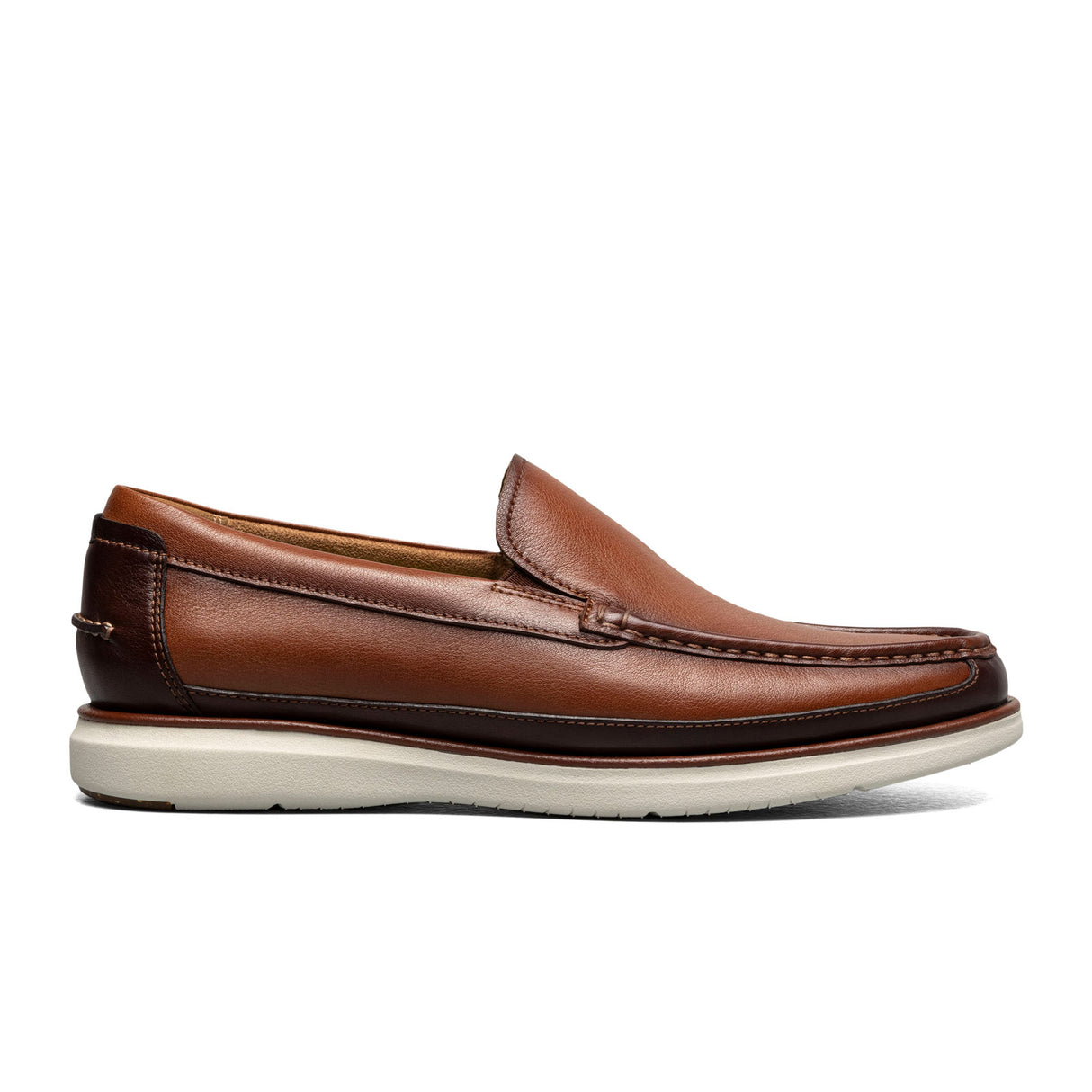 Florsheim Tropics Moc Toe Venetian Slip On (Men) - Cognac/Chestnut Smooth Dress-Casual - Slip On - The Heel Shoe Fitters