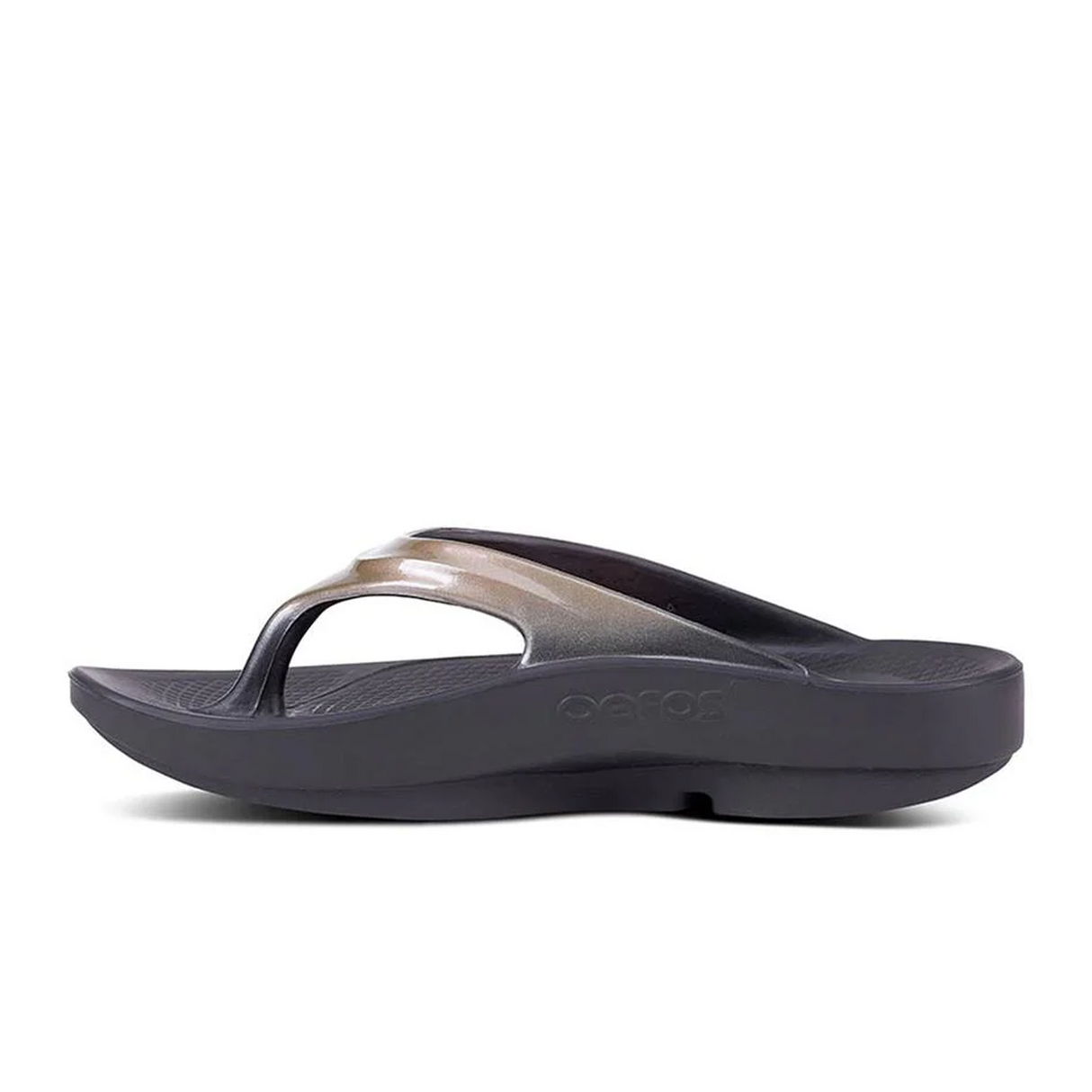 Oofos OOlala Luxe Sandal (Women) - Black/Latte Sandal - Thong - The Heel Shoe Fitters