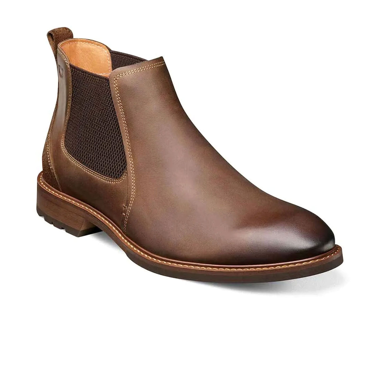 Florsheim Lodge Plain Toe Gore Boot (Men) - Brown Crazy Horse Boots - Casual - Mid - The Heel Shoe Fitters