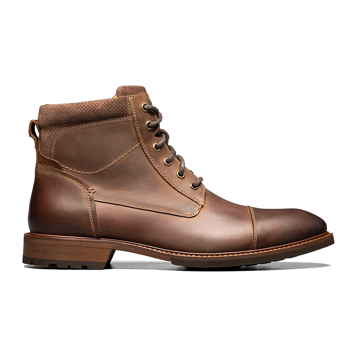Florsheim Lodge Cap Toe Lace Up Boot (Men) - Brown Crazy Horse