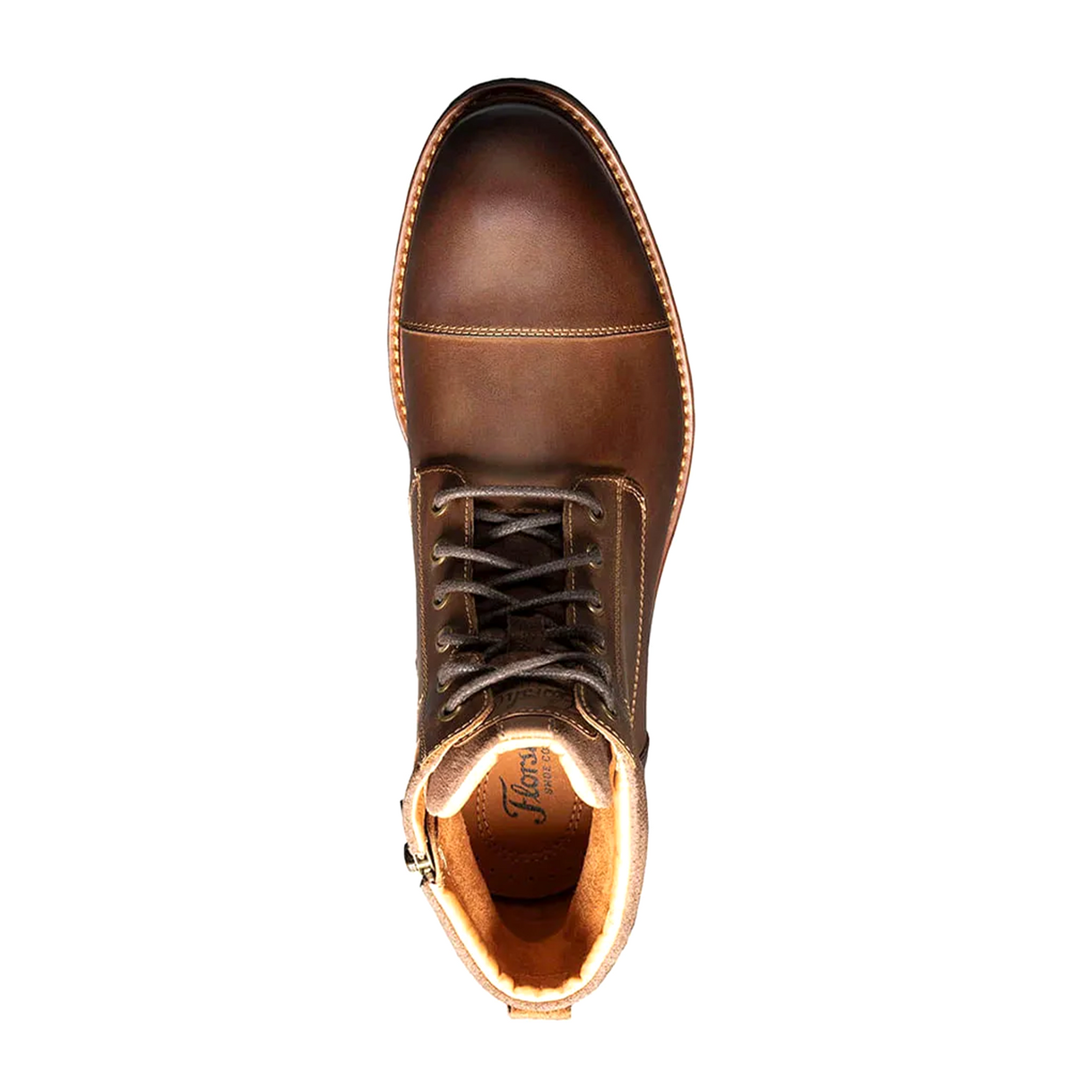 Florsheim Lodge Cap Toe Lace Up Boot (Men) - Brown Crazy Horse Boots - Casual - Mid - The Heel Shoe Fitters