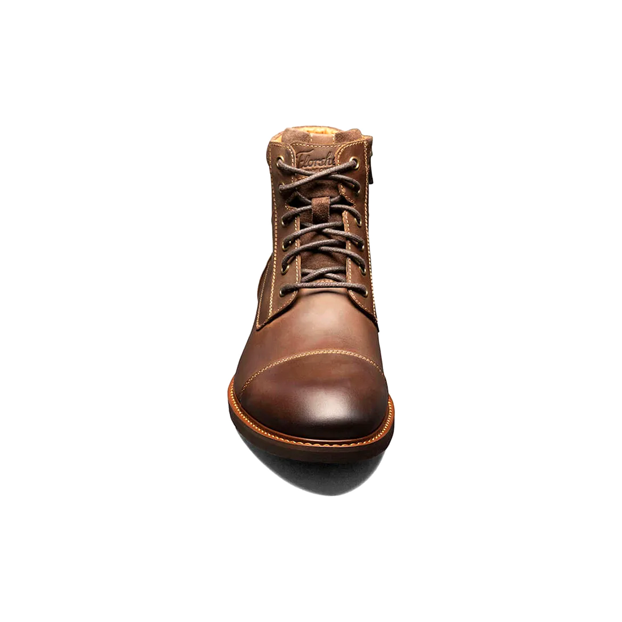Florsheim Lodge Cap Toe Lace Up Boot (Men) - Brown Crazy Horse Boots - Casual - Mid - The Heel Shoe Fitters