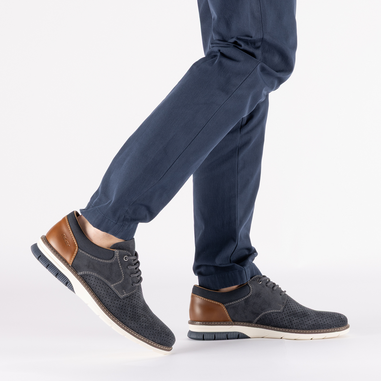 Rieker Dustin 25 Loafer (Men) - Kobalt/Amaretto/Ozean Dress-Casual - Loafer - The Heel Shoe Fitters