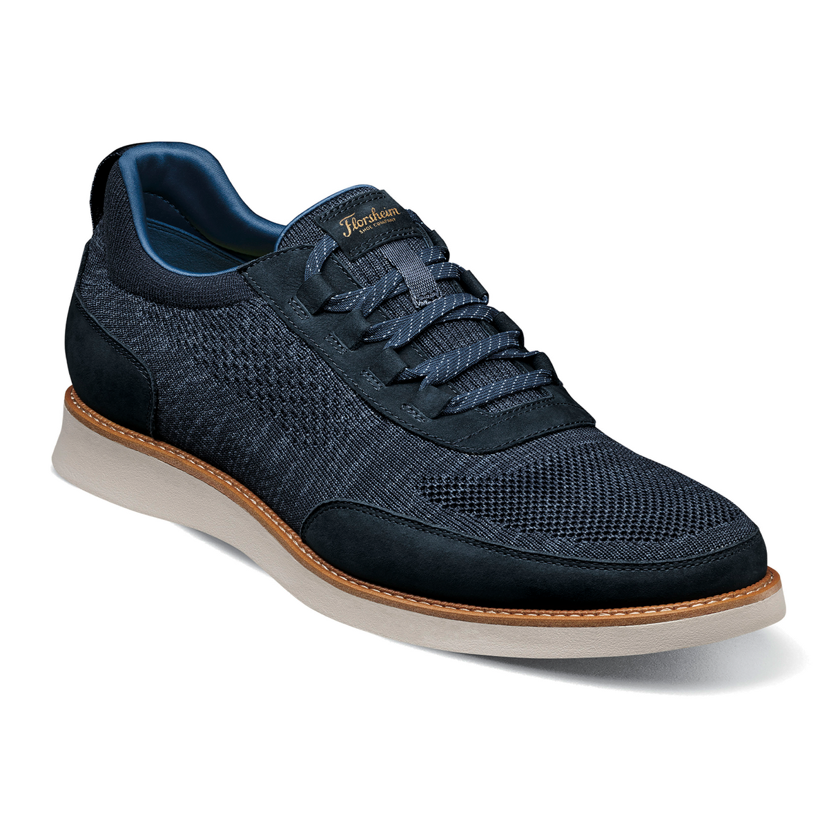 Florsheim Launch Knit Elastic Lace Slip On (Men) - Navy Athletic - Casual - Slip On - The Heel Shoe Fitters