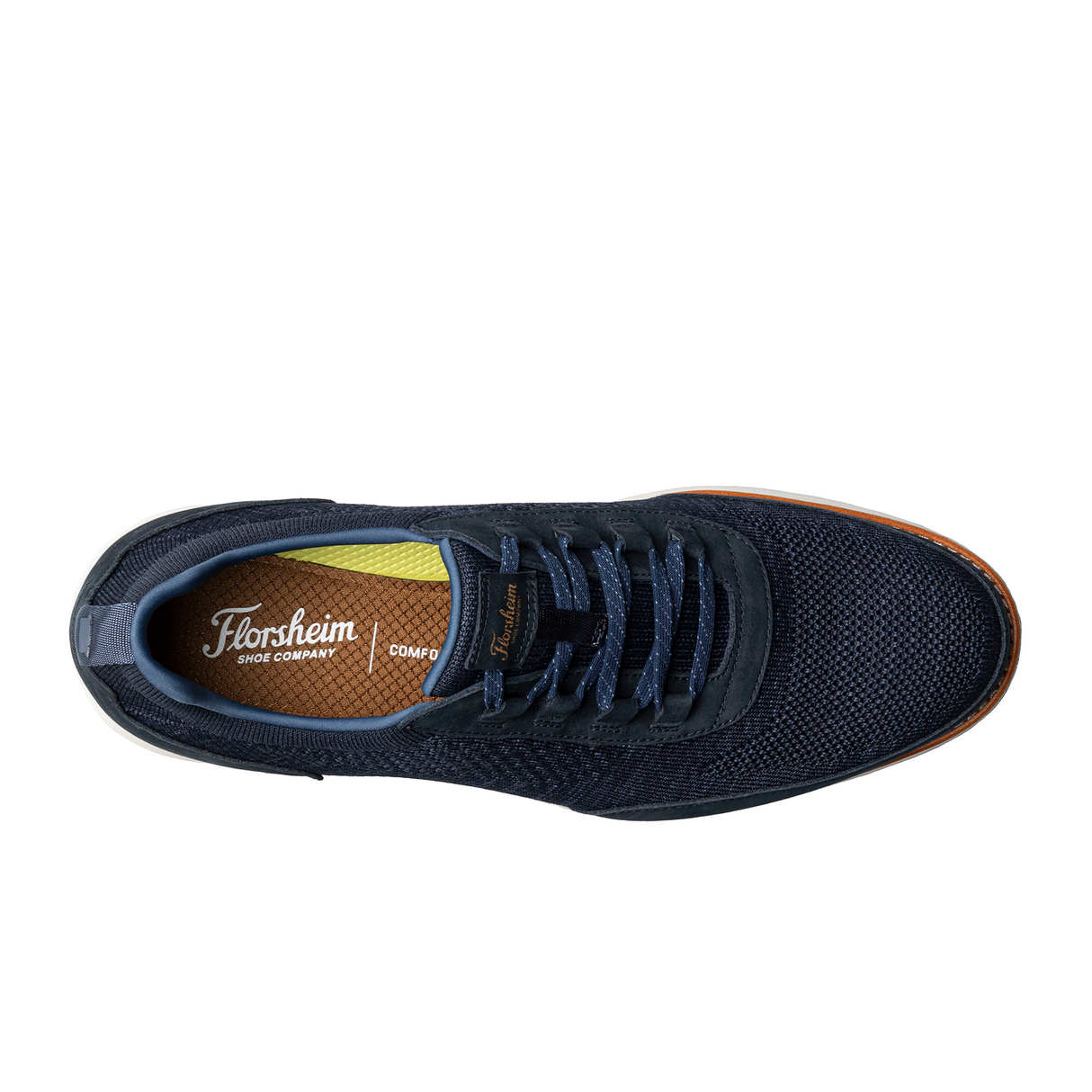 Florsheim Launch Knit Elastic Lace Slip On (Men) - Navy Athletic - Casual - Slip On - The Heel Shoe Fitters