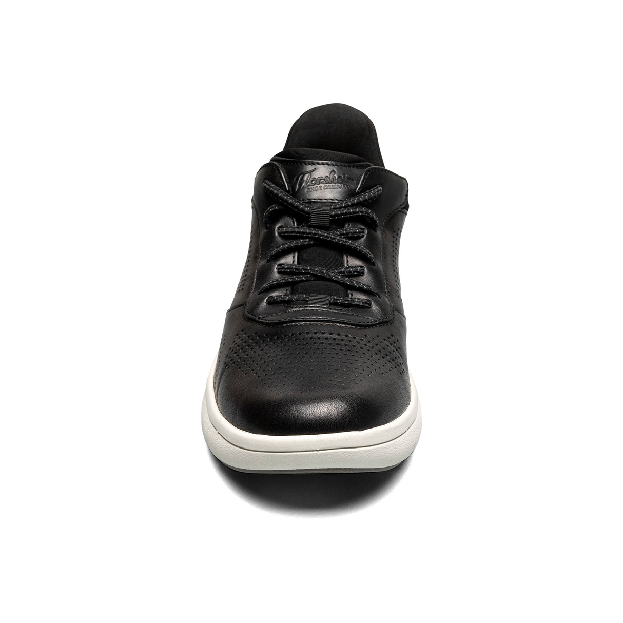Florsheim Fleet Perf Toe Elastic Lace Sneaker (Men) - Black Dress-Casual - Slip On - The Heel Shoe Fitters