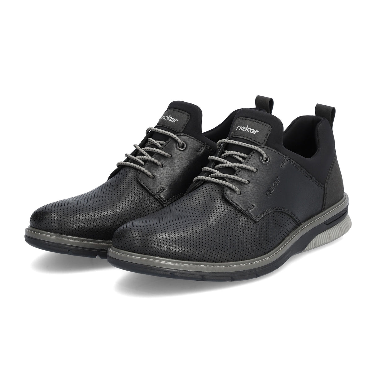 Rieker Dustin 14450-00 Lace Up (Men) - Black/Black/Black Dress-Casual - Oxford - The Heel Shoe Fitters