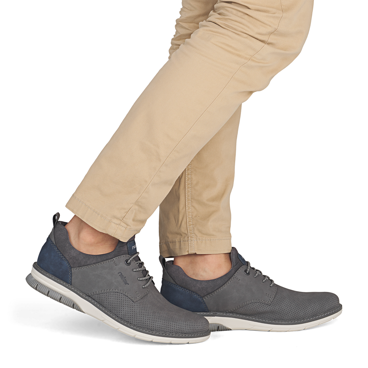 Rieker Dustin 50 Lace Up (Men) - Cenere/Denim/Rauch Dress-Casual - Oxford - The Heel Shoe Fitters