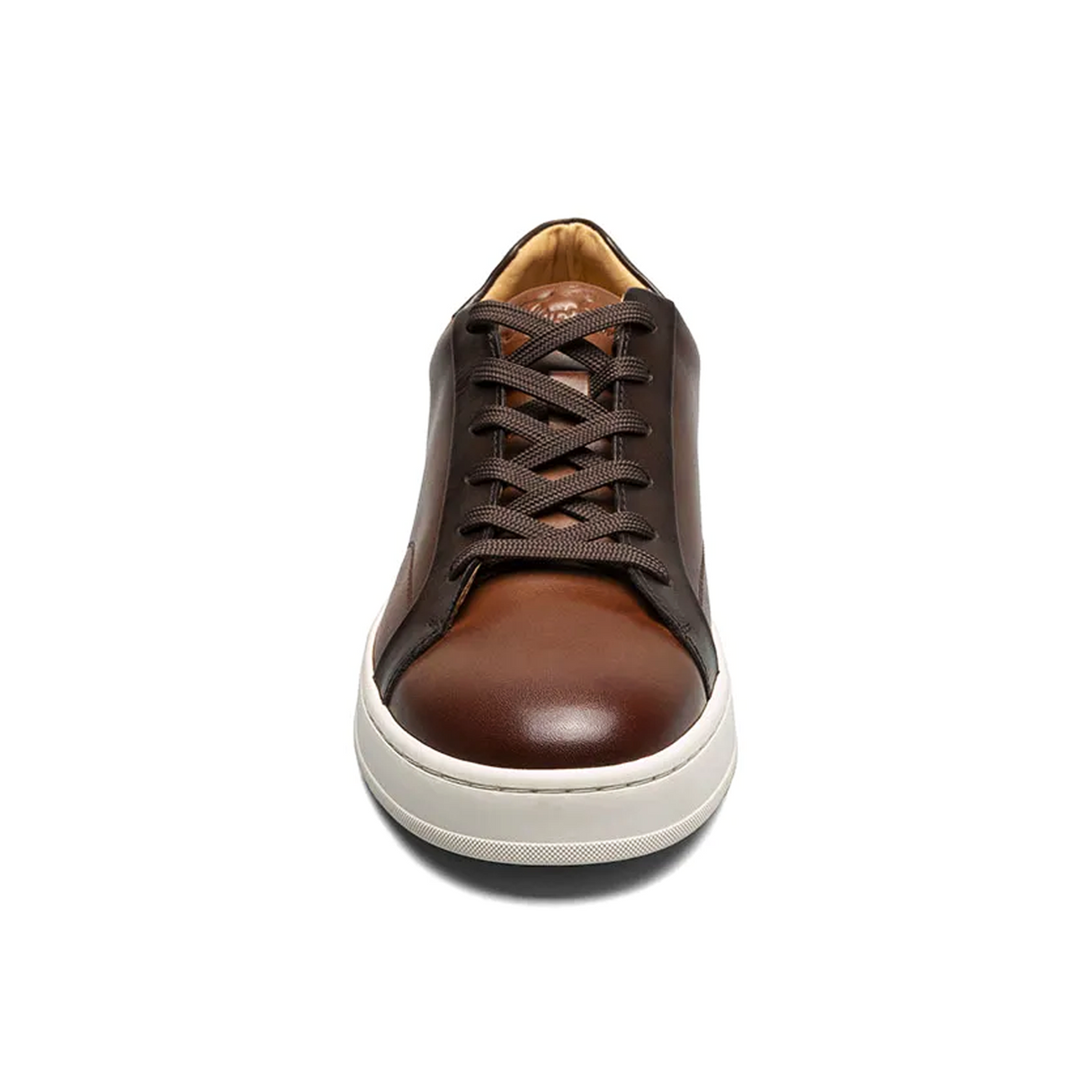 Florsheim Monopoli Lace To Toe Sneaker (Men) - Cognac/Brown Smooth with White Sole Athletic - Casual - Lace Up - The Heel Shoe Fitters