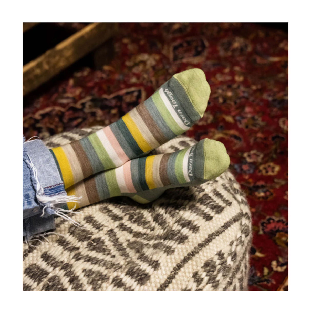 Darn Tough Mystic Stripe Lightweight Crew Sock with Cushion (Women) - Seafoam Accessories - Socks - Lifestyle - The Heel Shoe Fitters