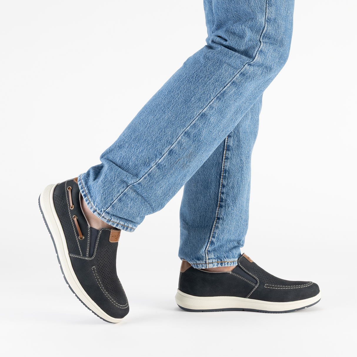 Rieker Reinhard 68 Slip On (Men) - Pazifik/Amaretto Dress-Casual - Slip On - The Heel Shoe Fitters
