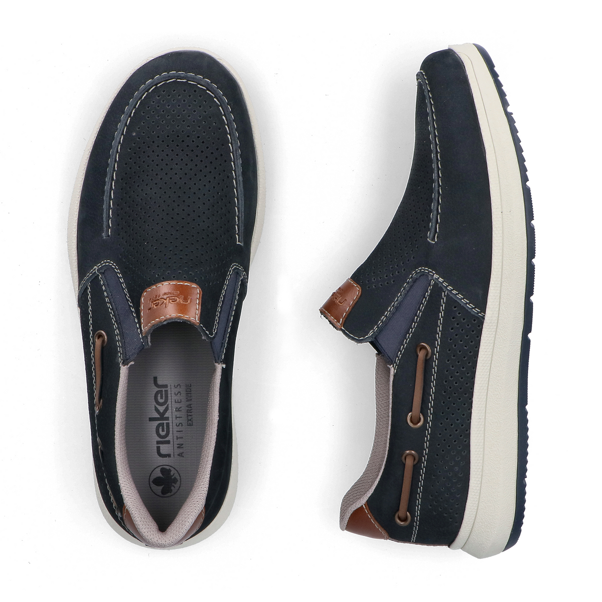 Rieker Reinhard 68 Slip On (Men) - Pazifik/Amaretto Dress-Casual - Slip On - The Heel Shoe Fitters