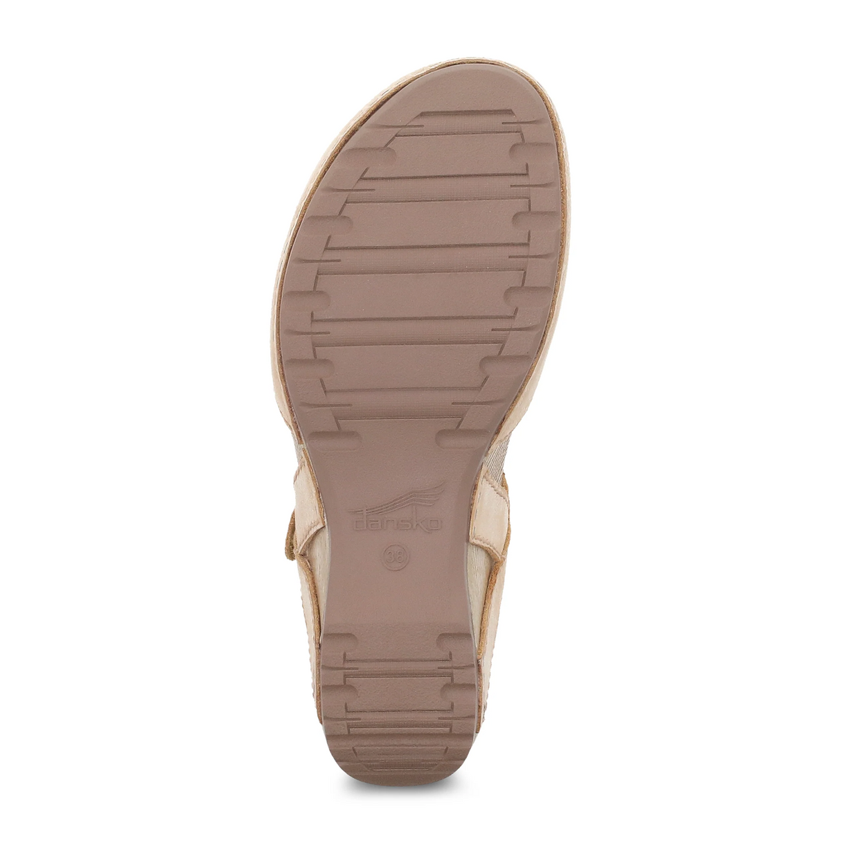 Dansko Tiffani Wedge Sandal (Women) - Tan Milled Burnished Sandal - Heel/Wedge - The Heel Shoe Fitters