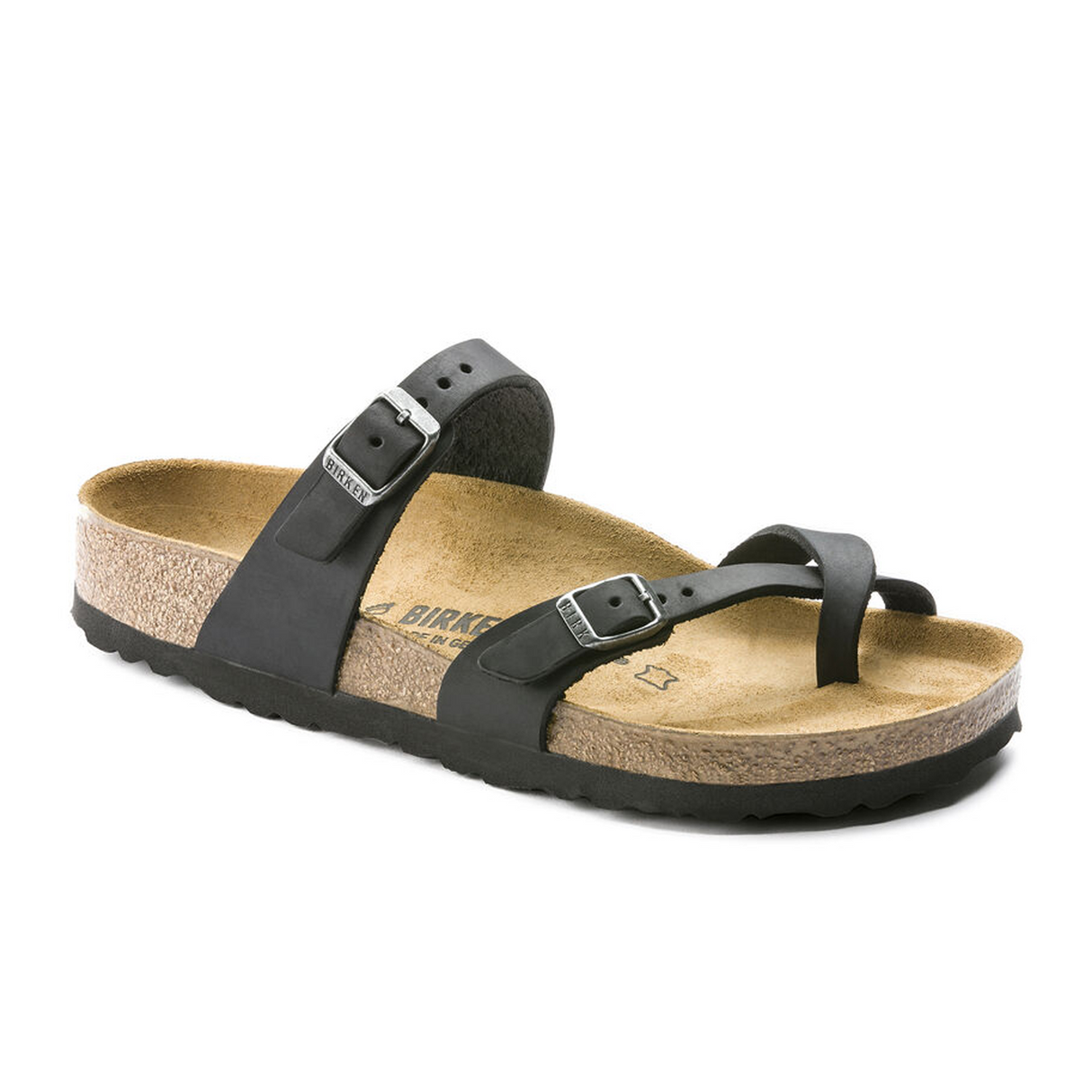 Birkenstock Mayari Sandal (Women) - Black Oiled Leather Sandal - Thong - The Heel Shoe Fitters