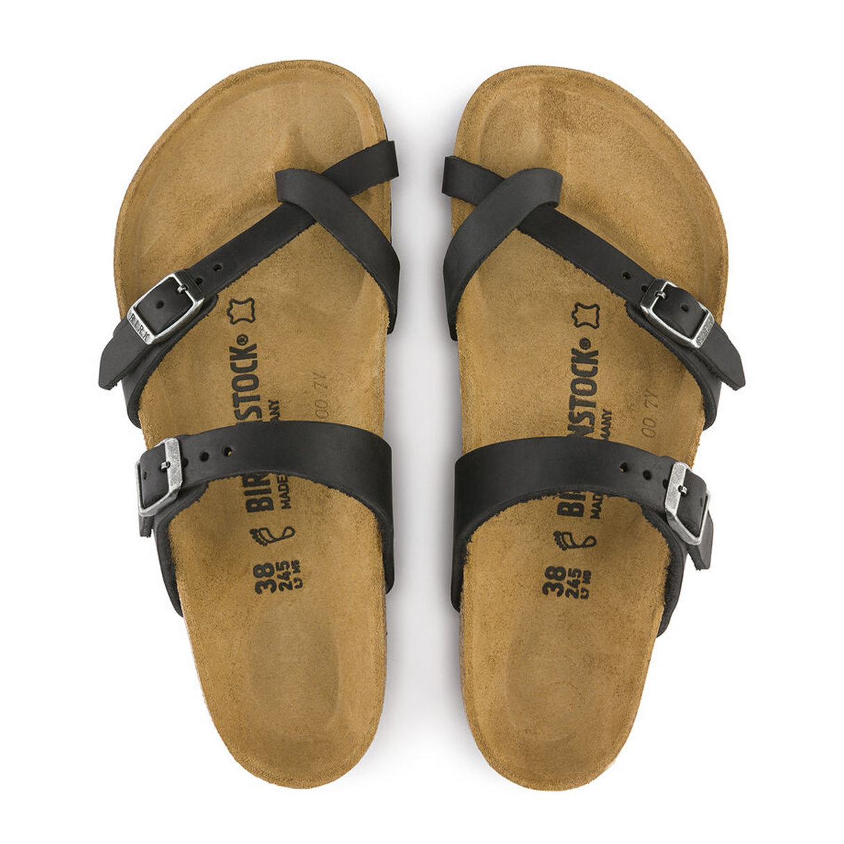 Birkenstock Mayari Sandal (Women) - Black Oiled Leather Sandal - Thong - The Heel Shoe Fitters