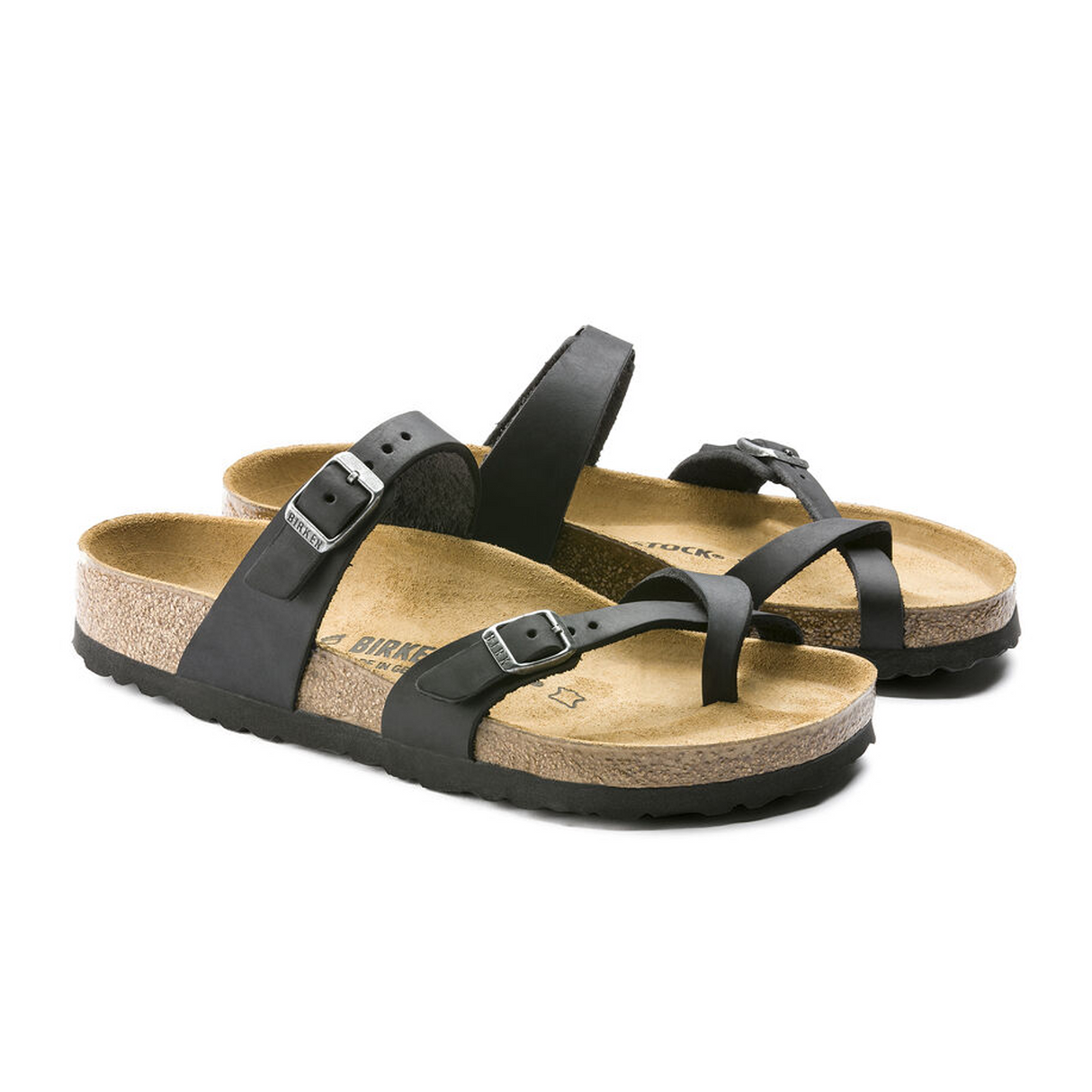 Birkenstock Mayari Sandal (Women) - Black Oiled Leather Sandal - Thong - The Heel Shoe Fitters