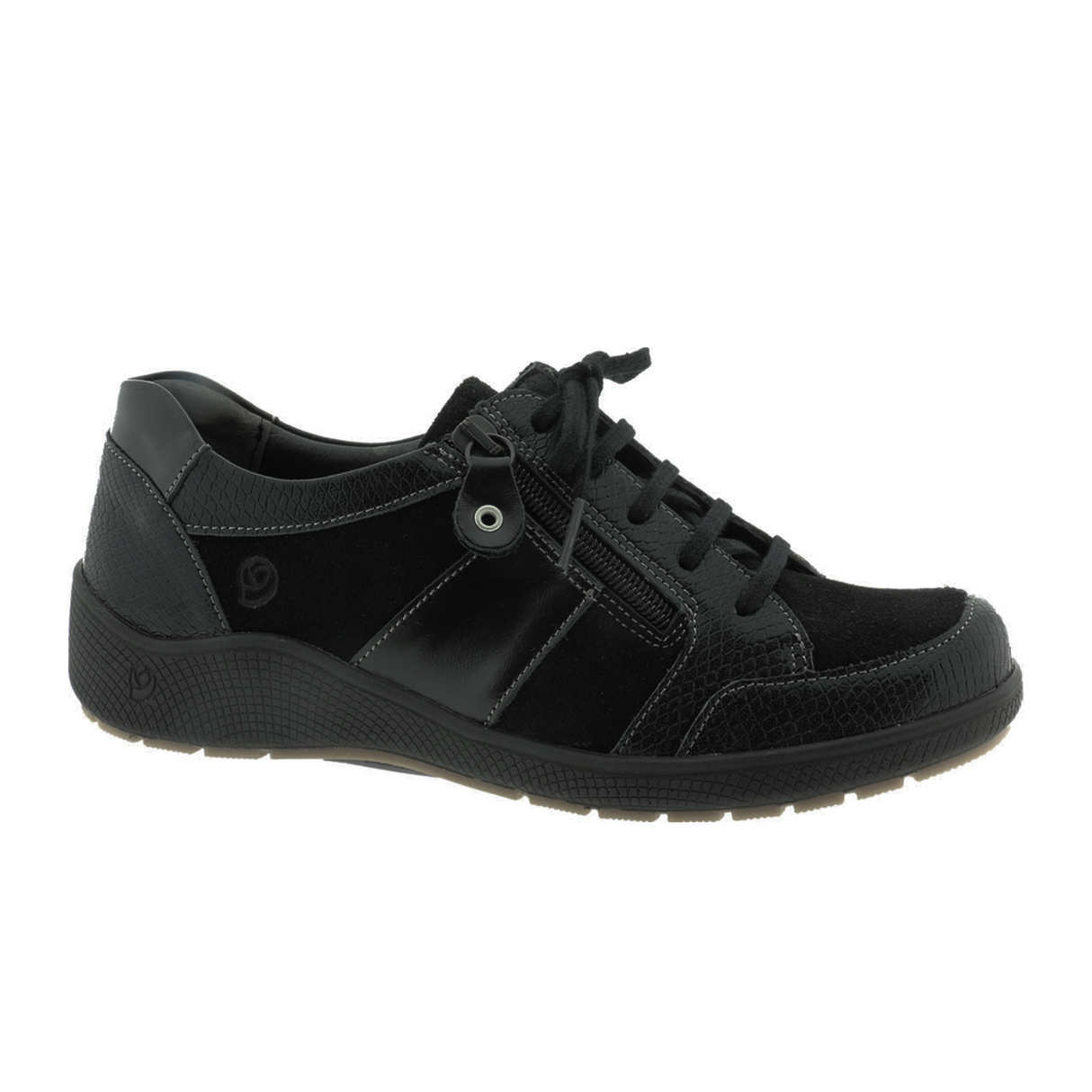 Suave Porto Sneaker (Women) - Black Athletic - Casual - Lace Up - The Heel Shoe Fitters
