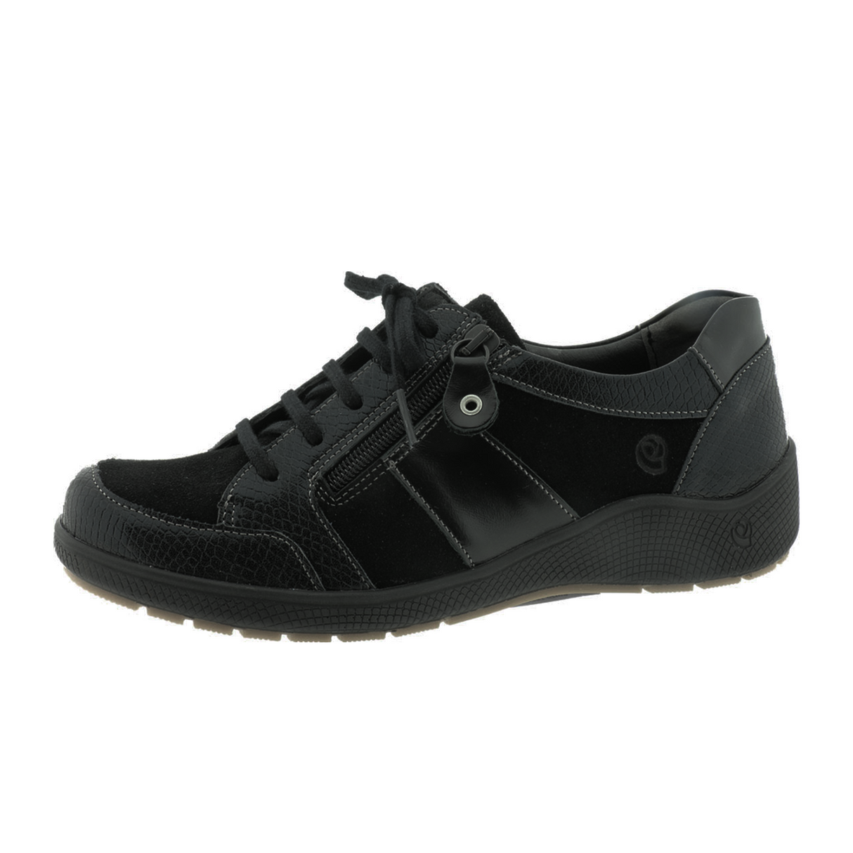 Suave Porto Sneaker (Women) - Black Athletic - Casual - Lace Up - The Heel Shoe Fitters