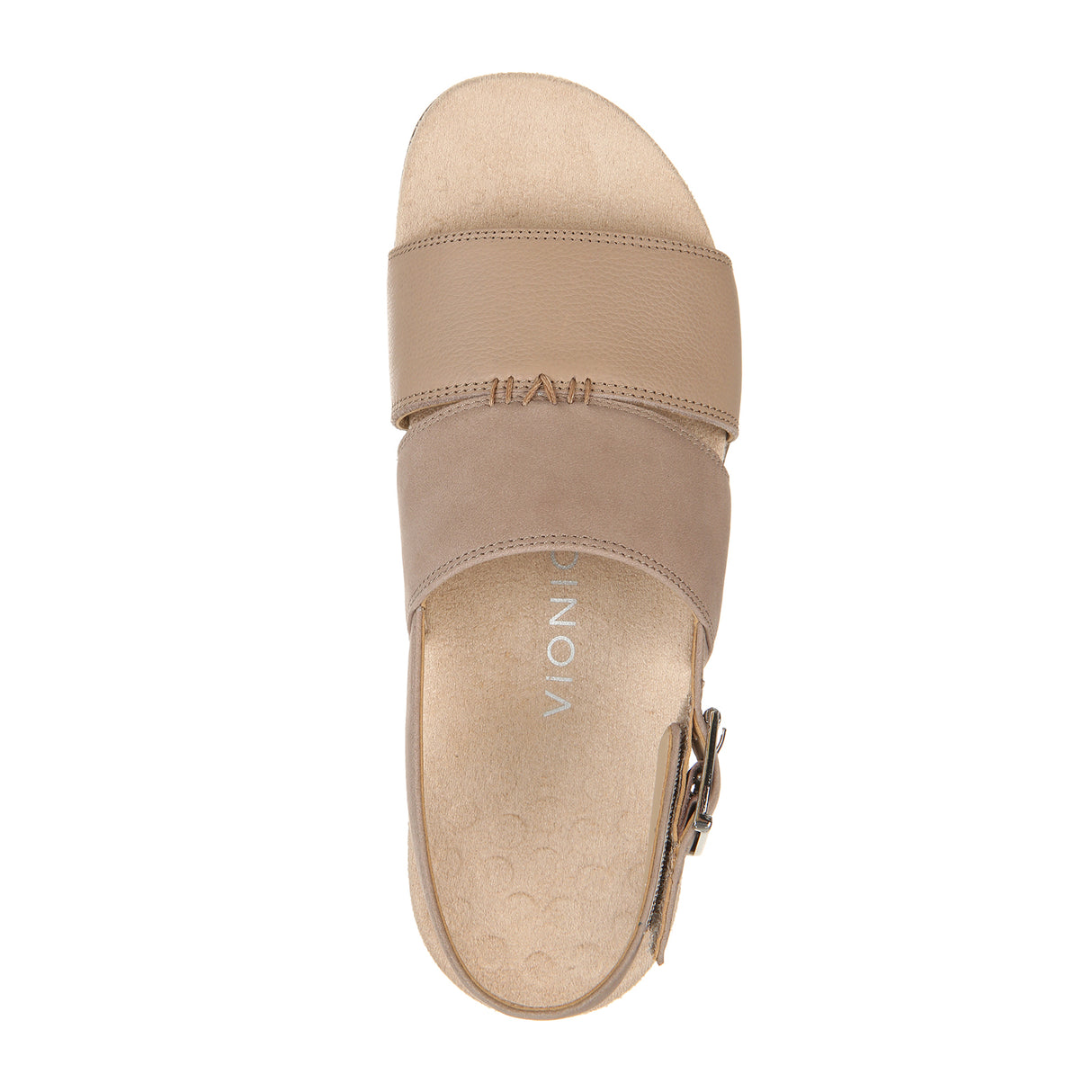 Vionic Morro (Women) - Taupe Leather Sandals - Backstrap - The Heel Shoe Fitters