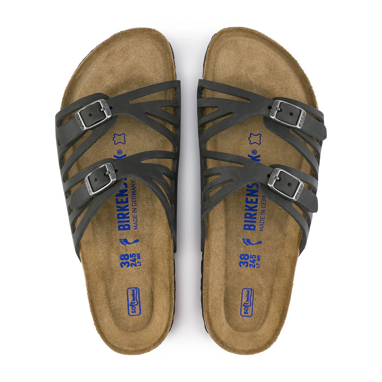 Birkenstock Granada Soft Footbed Slide Sandal (Women) - Black Oiled Leather Sandal - Slide - The Heel Shoe Fitters