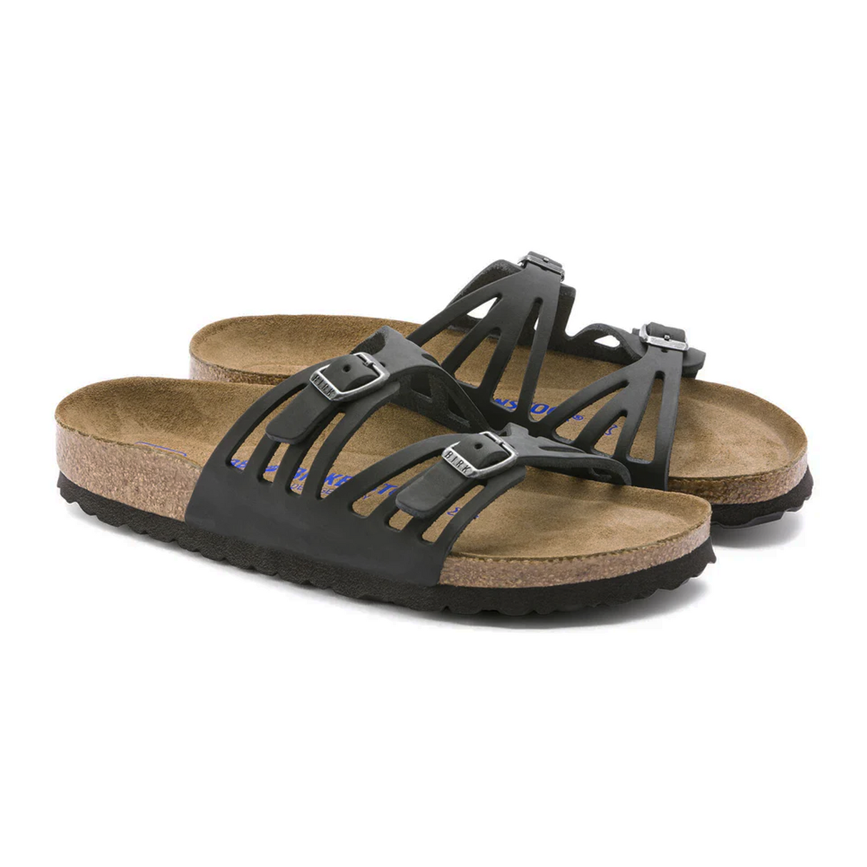 Birkenstock Granada Soft Footbed Slide Sandal (Women) - Black Oiled Leather Sandal - Slide - The Heel Shoe Fitters