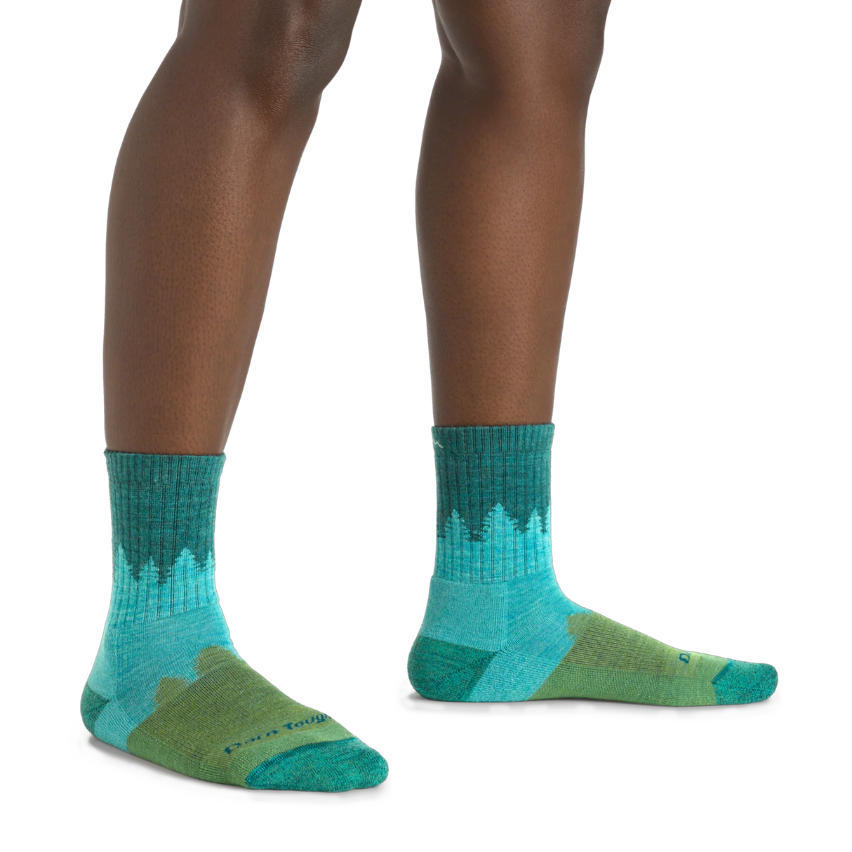Darn Tough Treeline Midweight Micro Crew Sock with Cushion (Women) - Aqua Accessories - Socks - Performance - The Heel Shoe Fitters