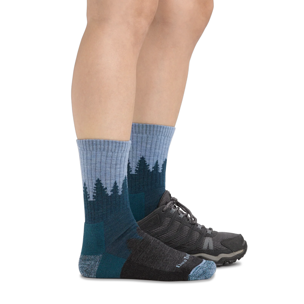 Darn Tough Treeline Midweight Micro Crew Sock with Cushion (Women) - Blue Accessories - Socks - Performance - The Heel Shoe Fitters