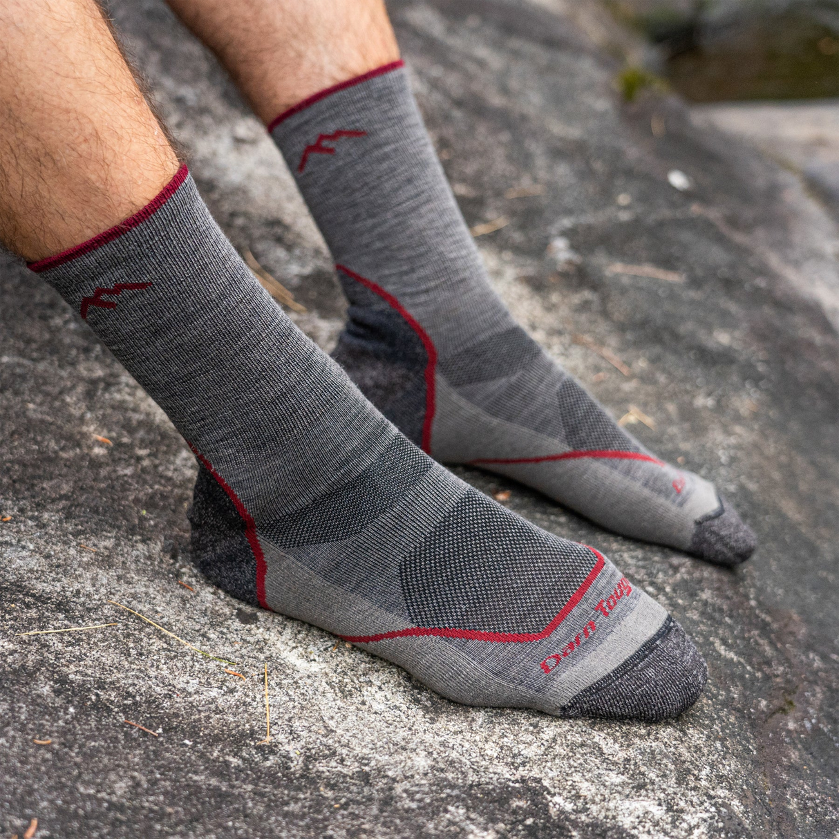 Darn Tough Light Hiker Lightweight Micro Crew Sock with Cushion (Men) - Taupe Accessories - Socks - Performance - The Heel Shoe Fitters