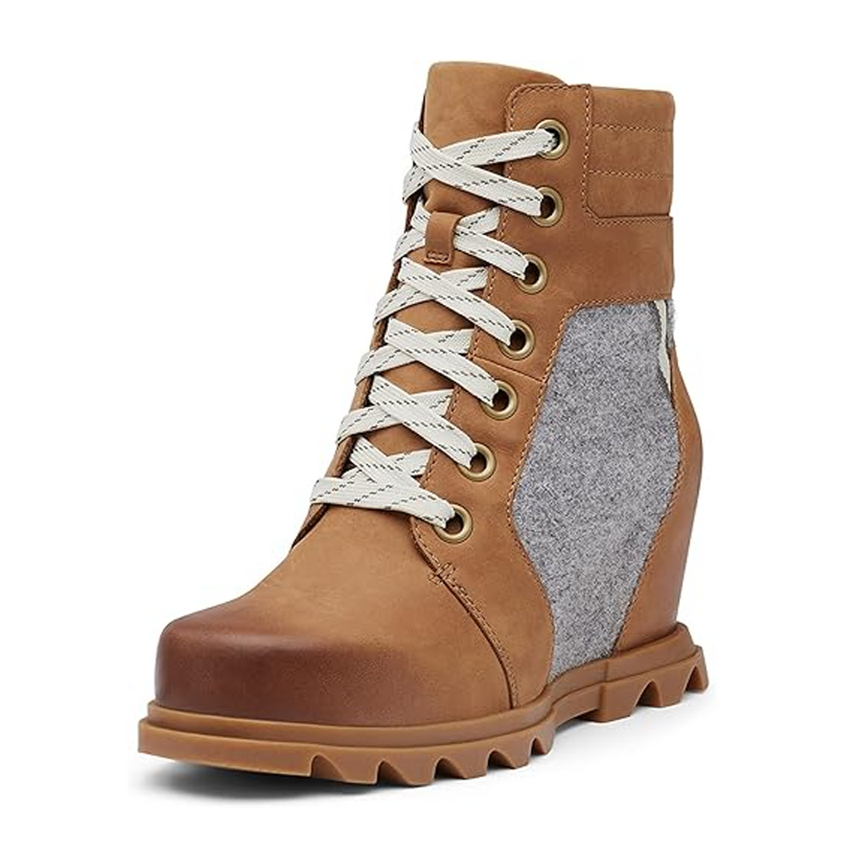 Sorel Joan of Arctic III Lexie Lace Wedge Ankle Boot (Women) - Taffy/Gum Boots - Fashion - Ankle Boot - The Heel Shoe Fitters