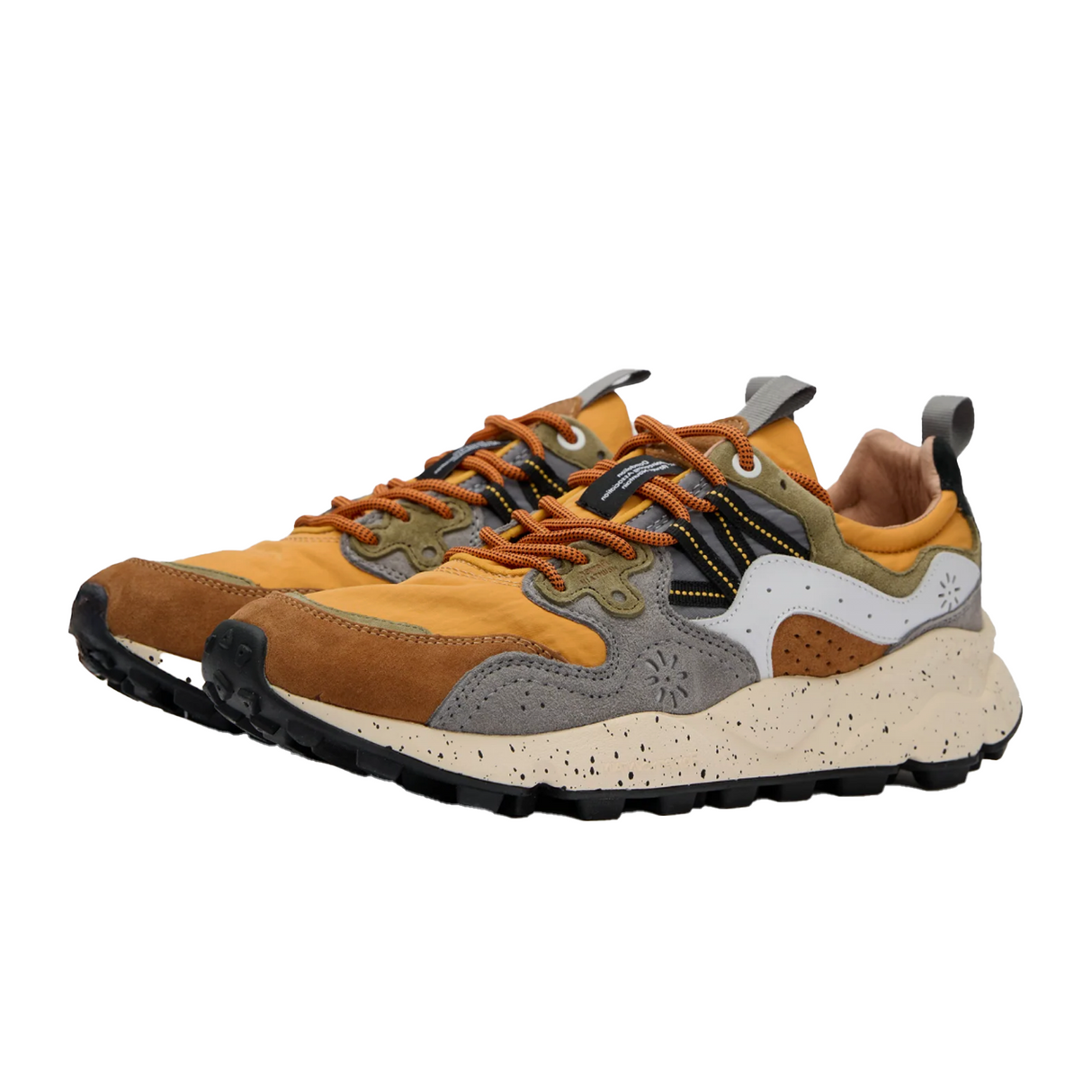 Flower Mountain Yamano 3 Sneaker (Men) - Warm Brown/Mustard Athletic - Casual - Lace Up - The Heel Shoe Fitters
