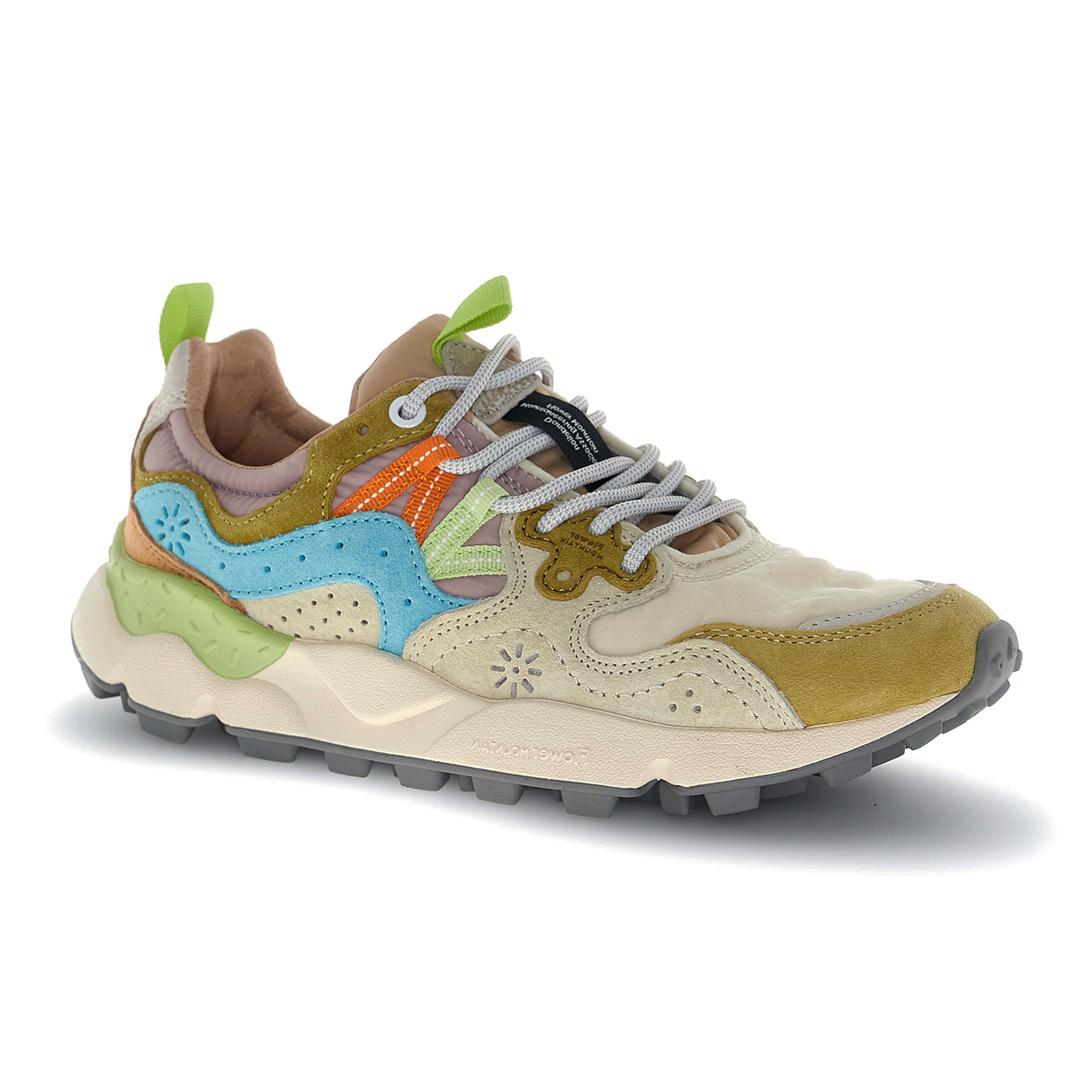 Flower Mountain Yamano 3 Sneaker (Women) - Cream/Milk/Light Blue Athletic - Casual - Lace Up - The Heel Shoe Fitters